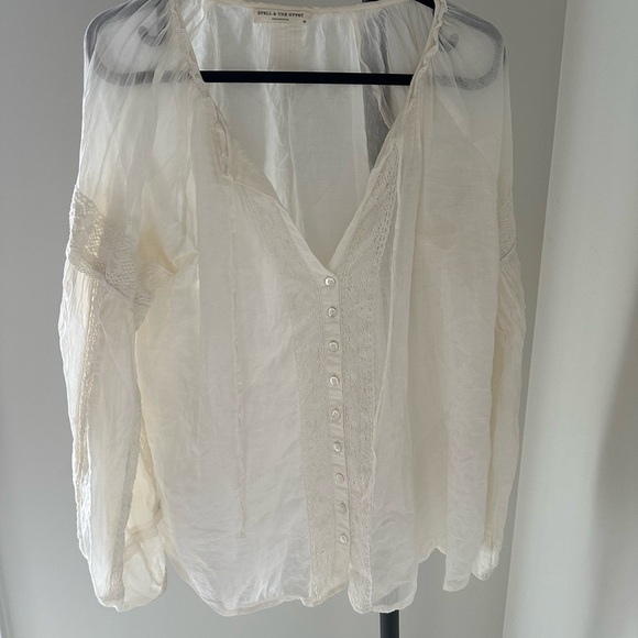 Spell Cream Buttoned Relaxed Blouse - Picture 4 of 13
